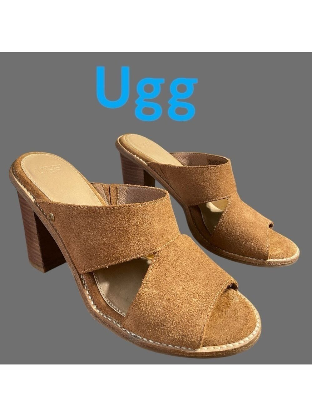 UGG-size 7 CELIA Suede Stacked Heel
Sandals in Chestnut Brown. Worn once! EUC!!!